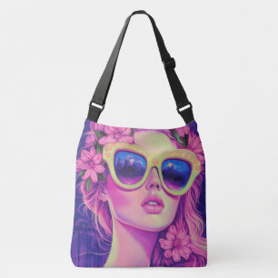 Neon Dream Girl mit BläserSonnenbrille Tragetaschen Mit Langen Trägern