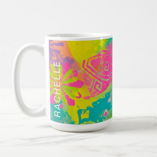 Neon Dreams Abstrakt Kaffeetasse (Links)