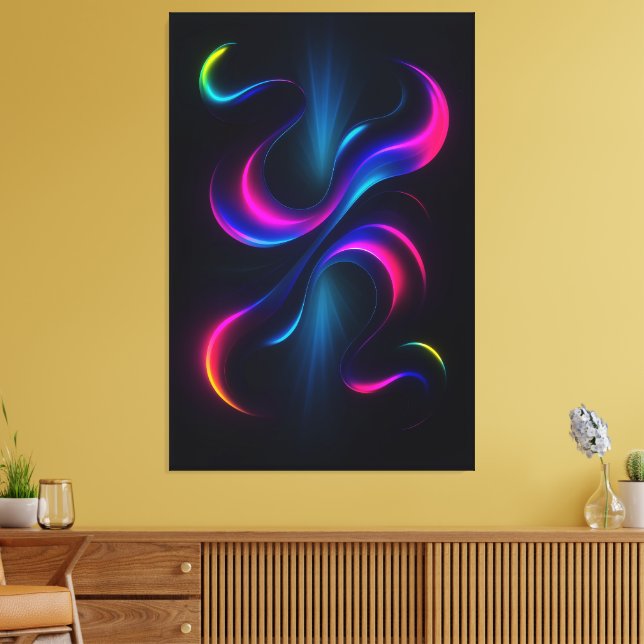 Neon Dreams III Metal Wall Art | Modern Abstract Leinwanddruck (Insitu (Wohnzimmer))