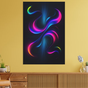 Neon Dreams III Metall-Wandkunst Moderne Abstrak Leinwanddruck