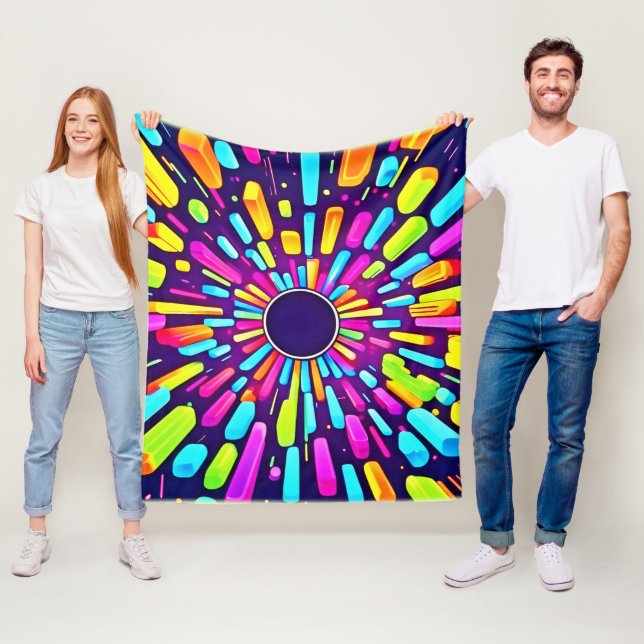 Neon Dreamscape: Eine psychedelische Reise Fleecedecke (Beispiel)