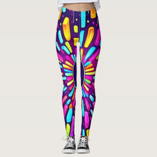 Neon Dreamscape: Eine psychedelische Reise Leggings