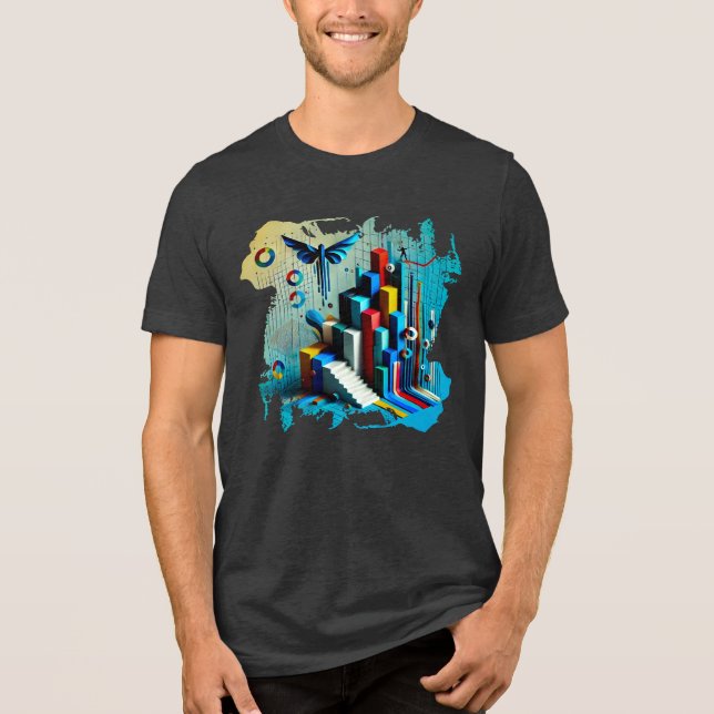Neon Dreamscape - T - Shirt der digitalen Kunst (Vorderseite)