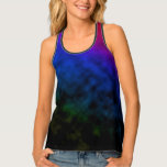 Neon Dusk Tanktop<br><div class="desc">A bold gradient that sweeps from vibrant crimson through electric blue, fading into deep forest greens and velvety black. The soft, smoky texture gives it a dreamy yet energetic feel, reminiscent of neon lights glowing in the night. This design captures the thrilling tension between fading daylight and the pulse of...</div>