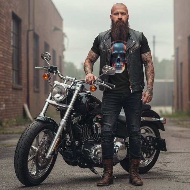 Neon Echo: Synthwave Gamer Skull Graphic T-Shirt (Von Creator hochgeladen)