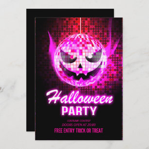 Neon Effect Adult Halloween-Party Einladung