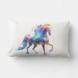 Neon-Einhorn-Kunst – Leuchtendes Fantasy-Pferd Reg Lendenkissen