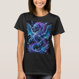 Neon-Eis-Drachen-Mosaik-Design T-Shirt
