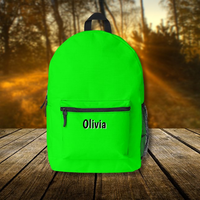 Neon Electric Green | Schwarzer 3D-Personalisierte Bedruckter Rucksack (Von Creator hochgeladen)