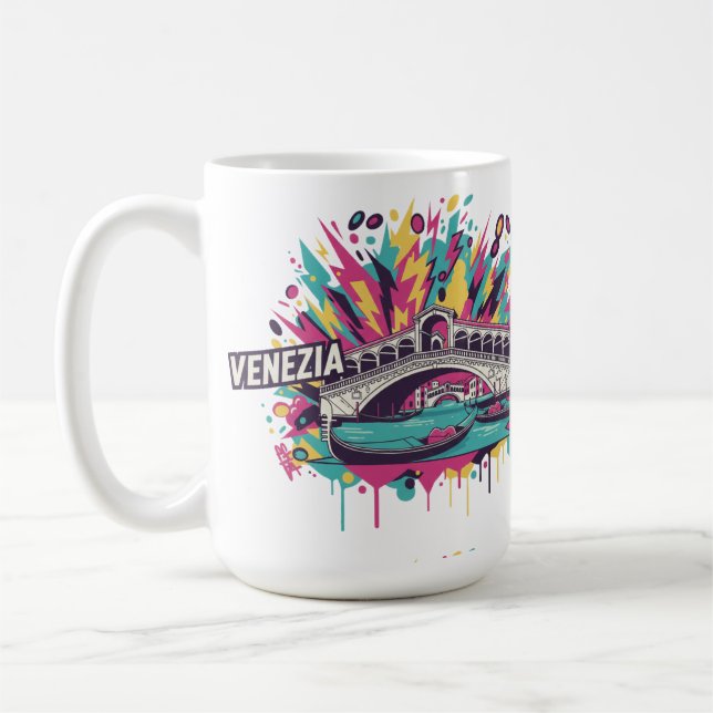 Neon Electric Venezia Pop Art Kaffeetasse (Links)
