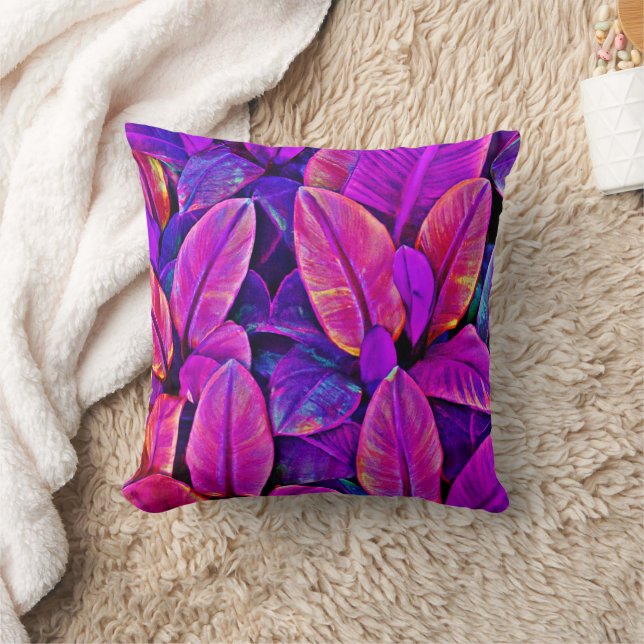 Neon Elegance Vivid Leaf Radiance Kissen (Decke)