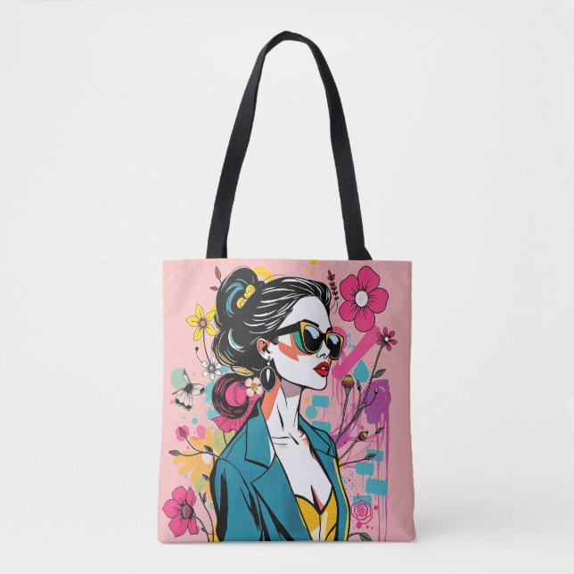 Neon Eleganz Art Doppel-Tote-Kollektion ✨💫 (Vorderseite)