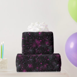Neon Elektrisch Rosa Glühen Schwarzes Glitter Must Geschenkpapier