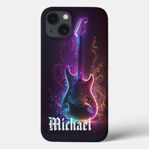 Neon-Elektroguitarren-Musik Personalisierter Name Case-Mate iPhone Hülle
