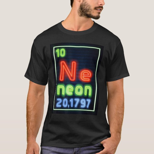 Neon Element der chemischen Industrie Periodic Tab T-Shirt (Vorderseite)