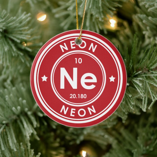 Neon Element Red Keramik Ornament (Baum)