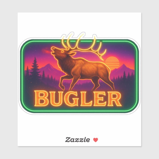 Neon Elk Sticker (Blatt)