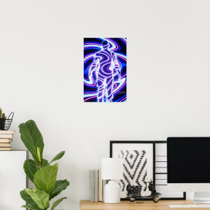 Neon-Energie-Menschensilhouette Poster