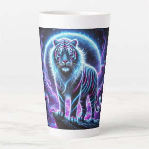 Neon Energy Tiger Latte Tasse Design.