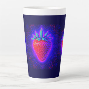 Neon-Erdbeere lebendiger Look Latte-Becher Milchtasse