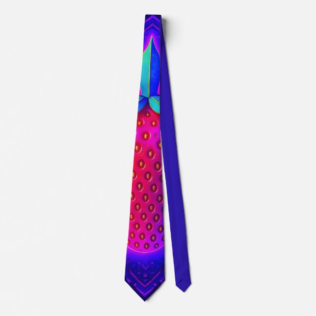 Neon-Erdbeere lebendiger Look-Tie Krawatte (Vorderseite)