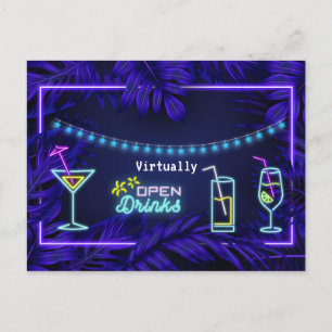 Neon-Erwachsene virtuelle Getränke Geburtstagsfeie Postkarte