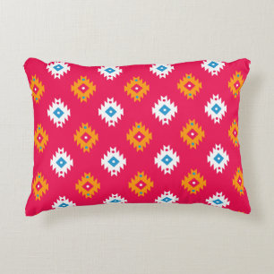 Neon Ethnic Coral Geometric Tribal Lines Dekokissen