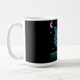 Neon-Eulen-Synthwave - Retro-Nachtwächter Kaffeetasse