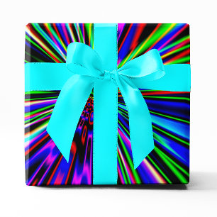 Neon-Explosion Farbige Fraktalkunst Geschenkpapier