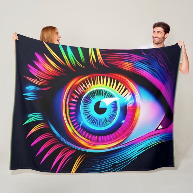 Neon Eye Dream Fleecedecke (Beispiel)