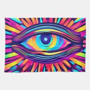 Neon Eye of the Cosmos Geschirrtuch