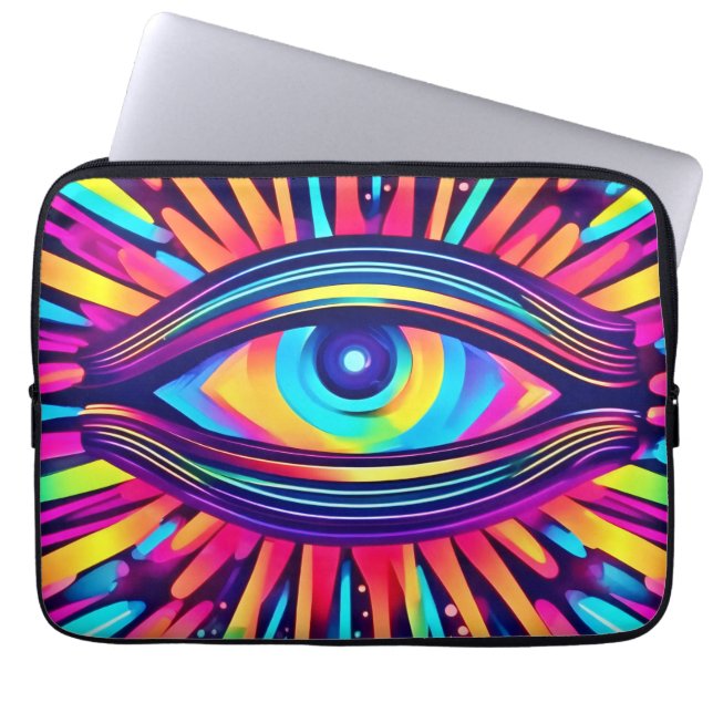 Neon Eye of the Cosmos Laptopschutzhülle (Vorderseite)