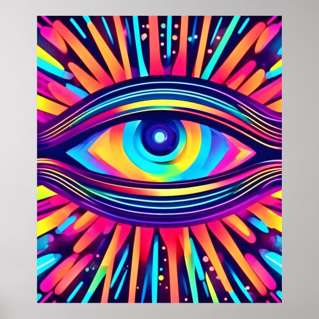Neon Eye of the Cosmos Poster (Vorne)