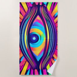 Neon Eye of the Cosmos Strandtuch