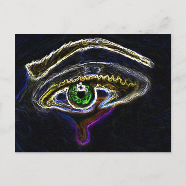 Neon Eye Postkarte (Vorderseite)
