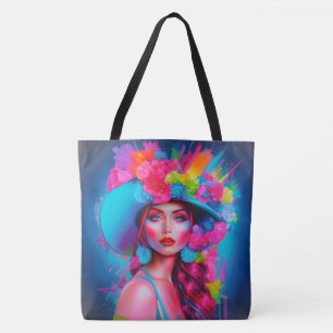 Neon Fantasy Floral Portrait
