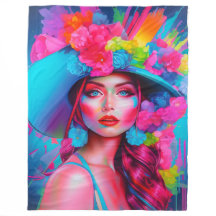 Neon Fantasy Floral Portrait