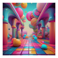 Neon Fantasy Landscape - Surreal Dreamscape
