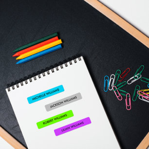 NEON FARBE BLUE SILVER GREEN LILA KIDNAME ETIKETTEN