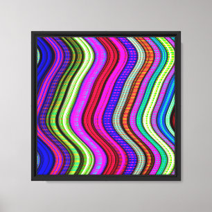 Neon-Farben-Schlangenmuster Leinwanddruck