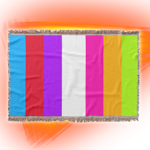 Neon farbige Streifen Decke