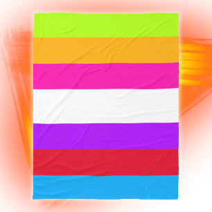 Neon farbige Streifen Fleecedecke