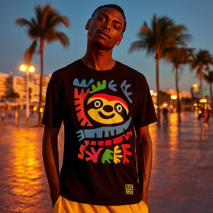 Neon-Faultier-Art – Farbdesign für bunte Pop-Jungl T-Shirt