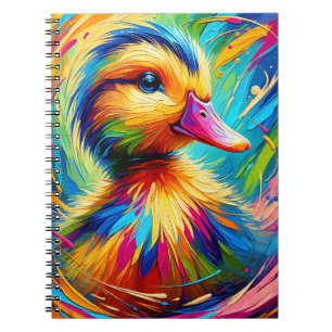 Neon-Feder-Entenküken-Notizbuch Notizblock