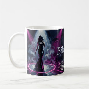 Neon Femme Fatale Mysterium Scheinwerferlicht Kuns Kaffeetasse