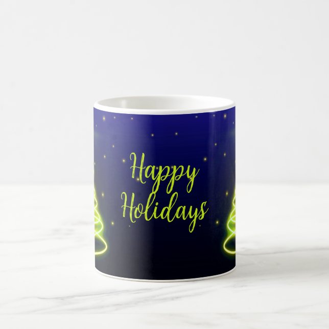 Neon Festive Trees Mug Kaffeetasse (Mittel)