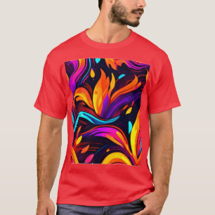 Neon Fire Design mit feinen Icons T-Shirt