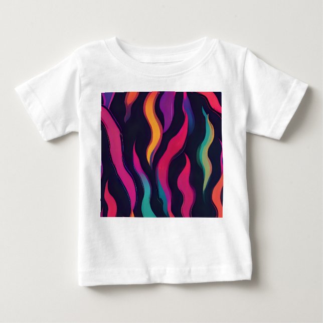 Neon Fire Flame Baby T-shirt (Vorderseite)