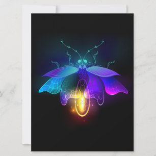 Neon Firefly auf schwarz Ankündigung