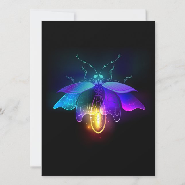 Neon Firefly auf schwarz Ankündigung (Vorderseite)